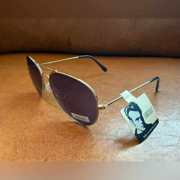 James Dean JD3003 Aviator Sunglasses Silver Frame Blue Lens 100% UV NWT - Picture 2 of 9